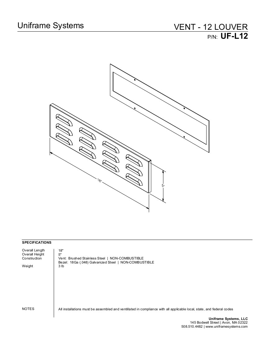 Vent - 12 Louver – Uniframe Systems