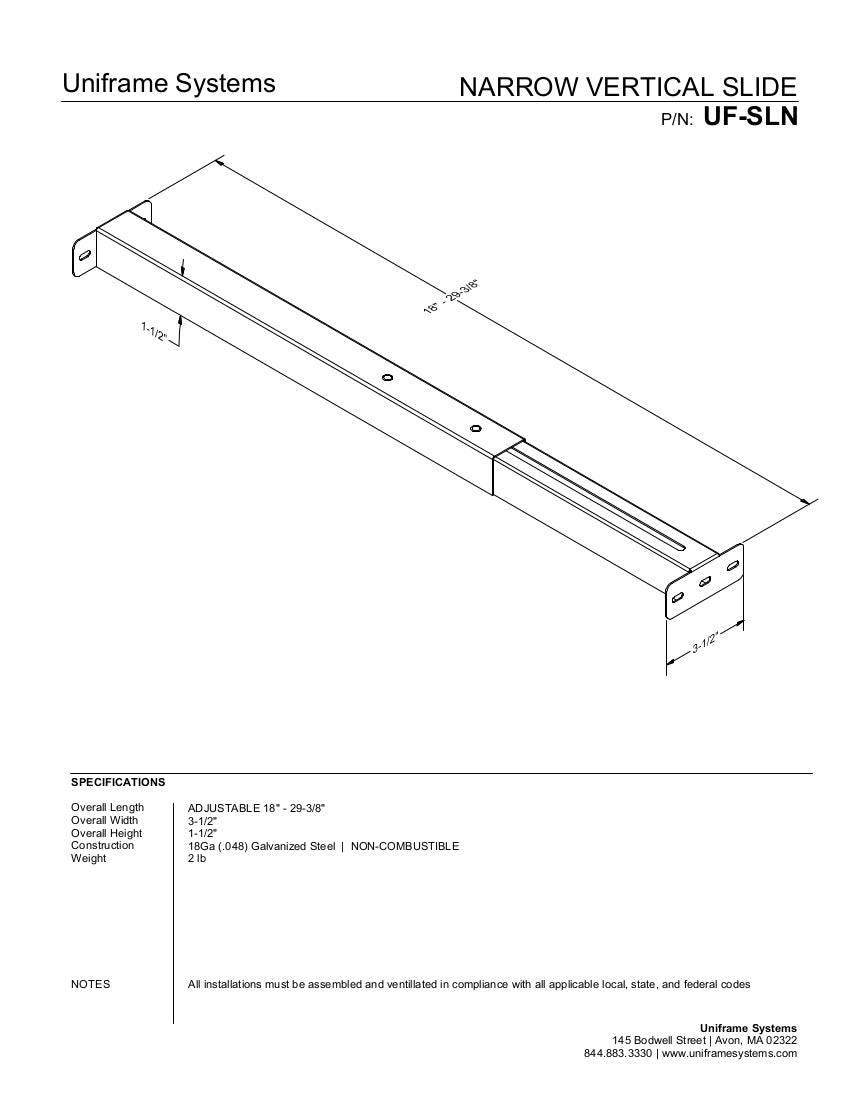 Narrow Vertical Slide – Uniframe Systems